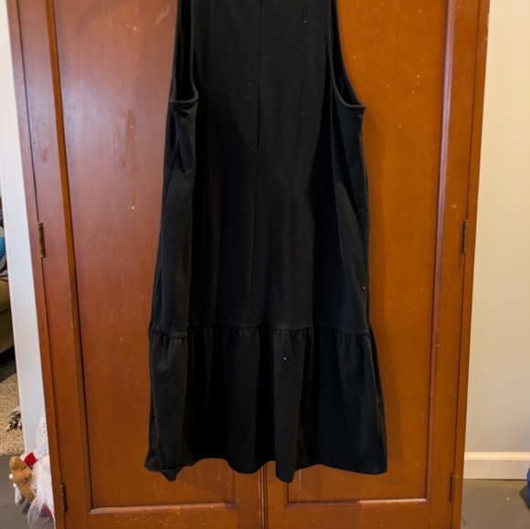 a new day Black Sleeveless Drop Waist Frilly Dress Size Medium - Picture 3 of 4
